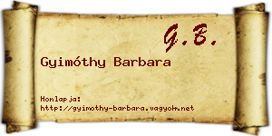 Gyimóthy Barbara névjegykártya