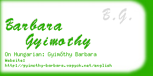 barbara gyimothy business card